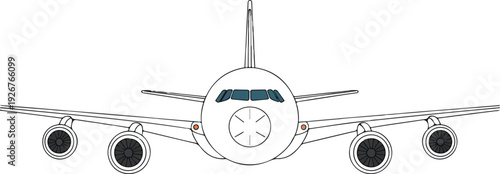 White Airplane Vector  Landing Gear Down Illustration