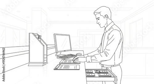 Man Working on Sound Mixing Console.