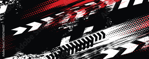 Exclusive red and black color combination sport racing car livery design, for universal medium eps10 vector ready to print.