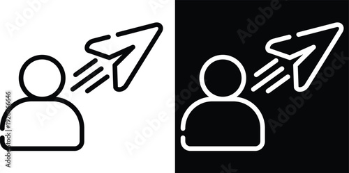 directing Two-tone version in black and white background