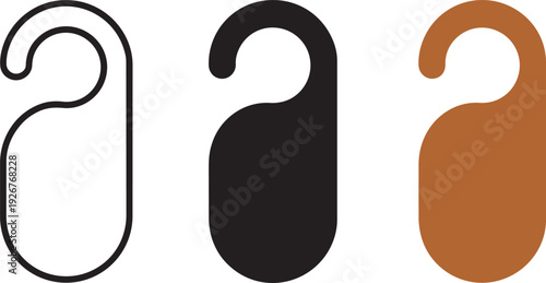 Do not disturb door hanger vector icon for privacy in hotels and motels