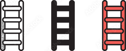 Ladder vector icon symbol on transparent background. graphic and web design element