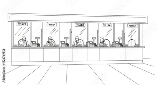 Office Cubicles with Workers Inside.