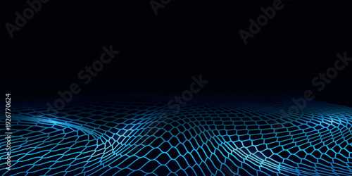 Dark blue abstract background with glowing blue mesh concept. Modern and futuristic seamless pattern design. Illustration vector vol. 5