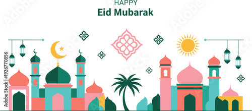 Islamic Festival Mega Bundle with Vibrant Flat Design Eid Banners Ornate Lantern Filigree Coloring Pages and Blue Digital Ramadan Lifestyle UI Icons