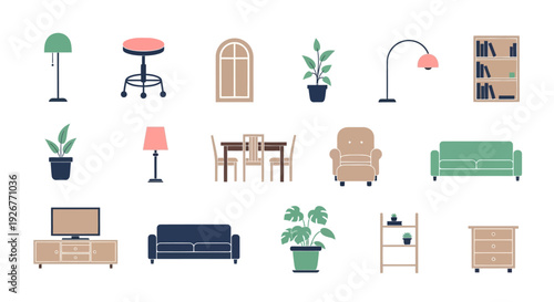 Collection of various home furniture and decor items.