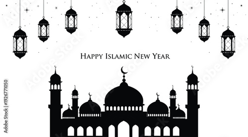 Islamic Festival Mega Graphics Pack with Modern Flat Design Eid Banners Intricate Mosque Skyline Silhouettes and Ramadan Lifestyle Digital UI Icons