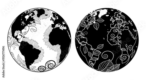 Contrast of earth's surface and abstract geometric patterns representation Vector, illustration