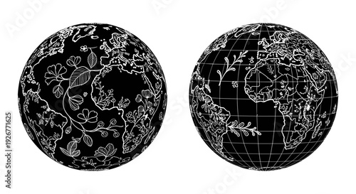 Ancient celestial maps showing constellations and lunar phases with annotations Vector, illustration