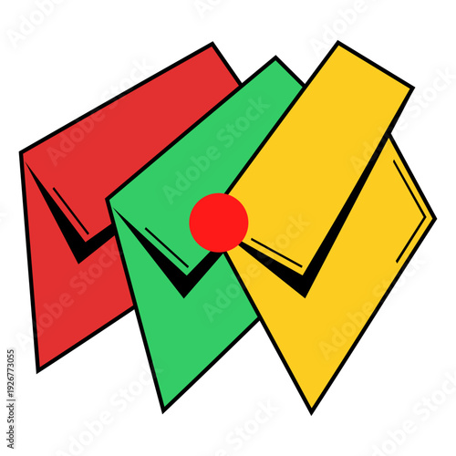 Colorful envelope, message, paper, mail