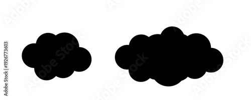 Black cloud icon, weather symbol