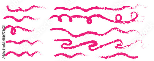 Scribble pen scratches set. Doodle pencil stroke, hand drawn underline marks