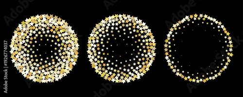 Gold star confetti background, golden sparkle pattern