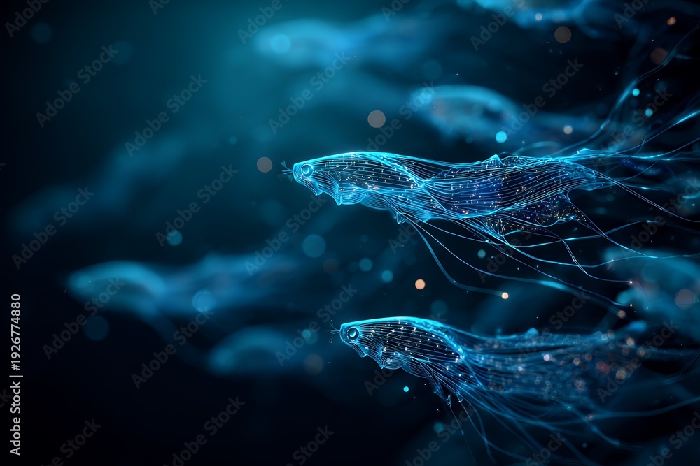 Naklejka premium Abstract Glowing Fish