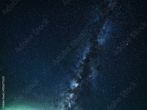 Принти на полотні High resolution astrophotography of summer Milky Way, Summer Triangle and green airglow