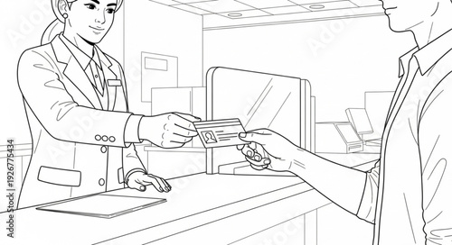 Pharmacist handing medication to customer.