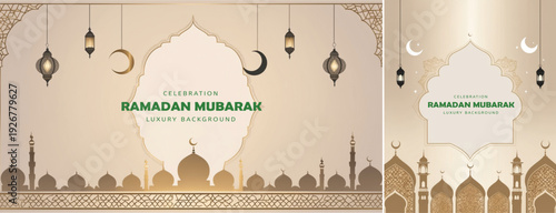 elegant islamic ramadan celebration background, Ramadhan kareem background for banner & social media template