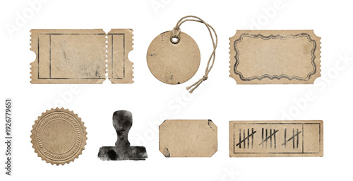 Vintage ration coupon shapes .