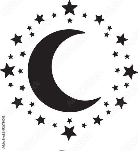 Adorable moon and stars baby name sign design perfect for nursery decor, baby room wall art, and personalized gifts.