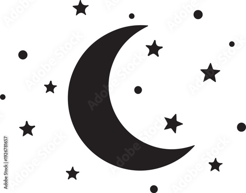 Adorable moon and stars baby name sign design perfect for nursery decor, baby room wall art, and personalized gifts.