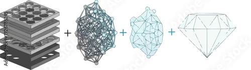 Diamond Creation Process Stages Illustrated.
