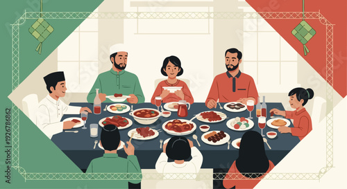 Group of People Sharing a Meal Together.