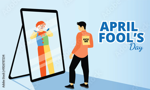 Self-Reflection, April Fools' day concept