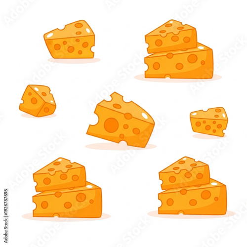 Cheese Doodles Vector Illustration, Fun Cheesy Snacks, Bright Flat Design, Playful Snack Art