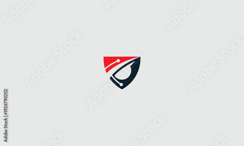 Free Download Abstract logo design featuring a shield with integrated circuit elements - GFXLoad