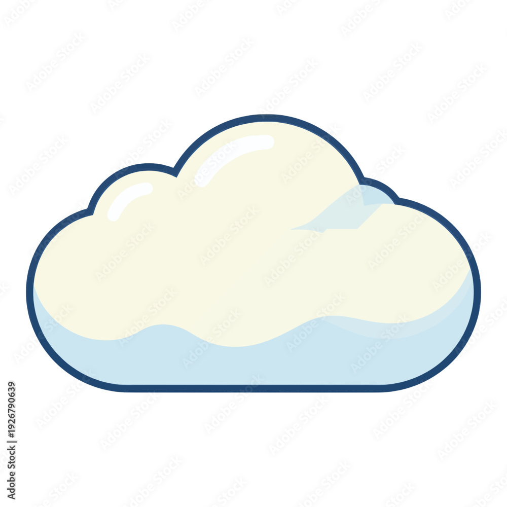 Fototapeta premium Fluffy Cloud Vector Icon