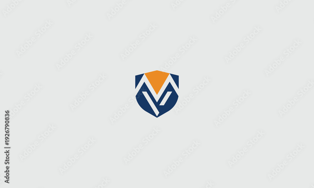 Naklejka premium Abstract logo design featuring a shield shape with a stylized m inside