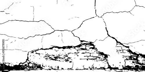 Stark monochrome sketch of broken masonry ruins under an empty sky, high contrast ink drawing with gritty detail and expressive linework.