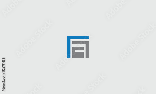 Abstract geometric logo design featuring nested squares in blue and gray