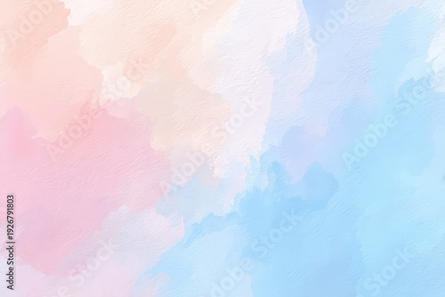 Pastel Watercolor Background With Blended Pink Peach and Blue Hues Creating a Soft Dreamy Effect On Textured Paper For Graphic Design or Digital Art Projects