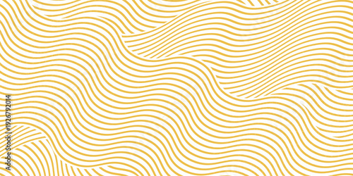  Yellow instant noodle, pasta and spaghetti texture with geometric wavy lines. Ramen, pasta vector pattern. Background abstract food illustration