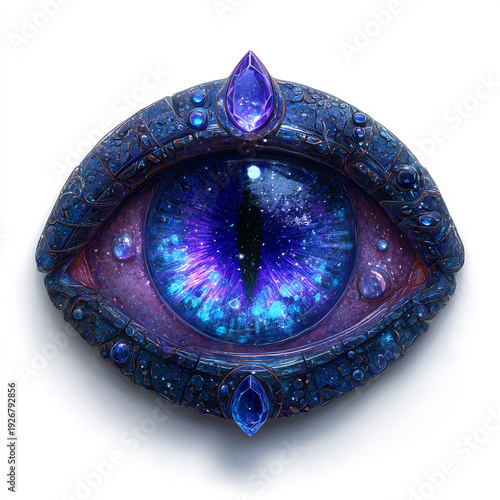 Wallpaper Mural Ornate Galactic Eye Gemstone Symbol with Sparkling Universe Iris and Blue Sapphire Jewels Torontodigital.ca