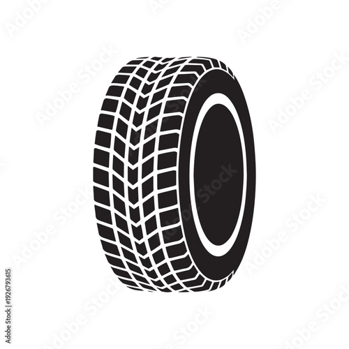 Car tire icon vector, vehicle tire graphic, automobile tire symbol, wheel outline, rubber tire silhouette, car part logo, automotive component