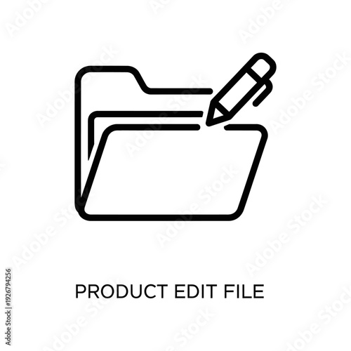 Clean and professional product edit file icon featuring a pen symbol, ideal for business, editing, and document management graphics.