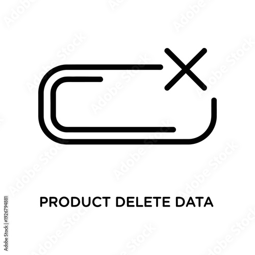 A simple black icon on a white background indicating product deletion with a cross symbol, suitable for UI/UX design.