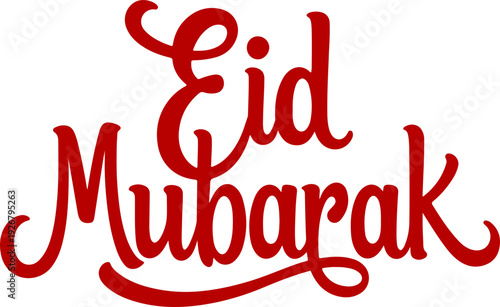 Eid Mubarak icon hand lettering typography collection in red and black color featuring modern calligraphy styles with crescent moon and Islamic decorative elements.