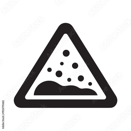 Hail storm warning sign icon for severe weather hazard and falling ice precipitation alert and meteorology meteorologic warning symbol