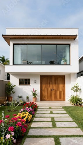 Wallpaper Mural modern house with garden Torontodigital.ca