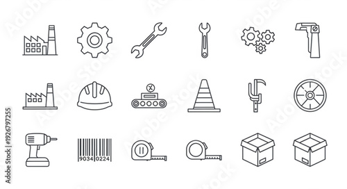 Collection of industrial tools and equipment for construction and manufacturing.
