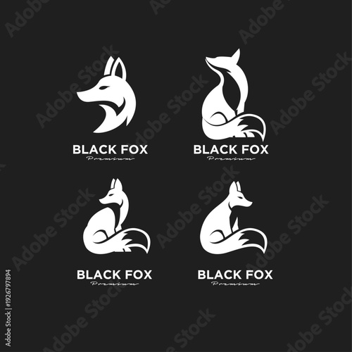 Set of Minimalist Black Fox Logos for Premium Branding and Elegant Corporate Identity Design