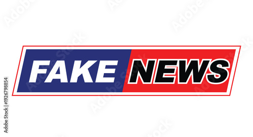 Red FAKE NEWS live logo design for social network platform 011