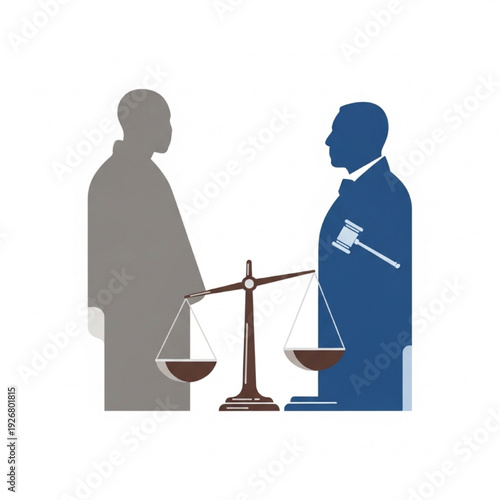 Dred Scott Case Vector Illustration, Symbolic Courtroom Scene, Justice Gavel and Scales, Modern Flat Design