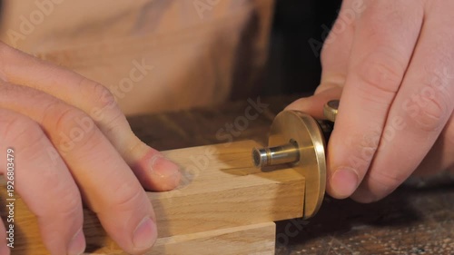Marking the wooden detail woodworking
