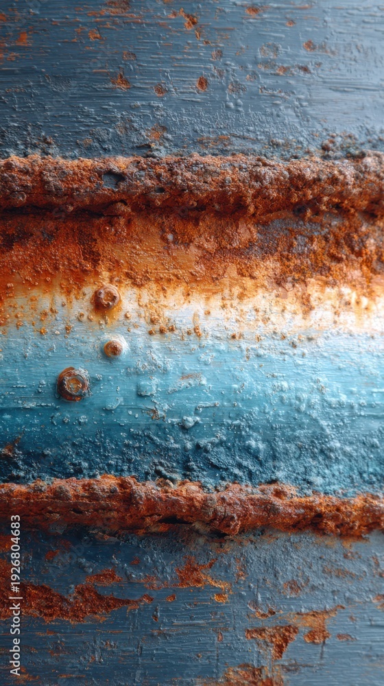Fototapeta premium Industrial rust decay conveying material stress and time pressure.