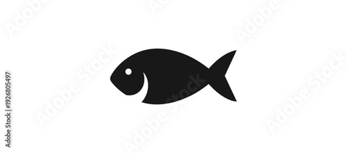 Stylized black fish silhouette on black background