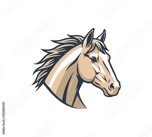 Stylized horse head illustration equestrian animal graphic design